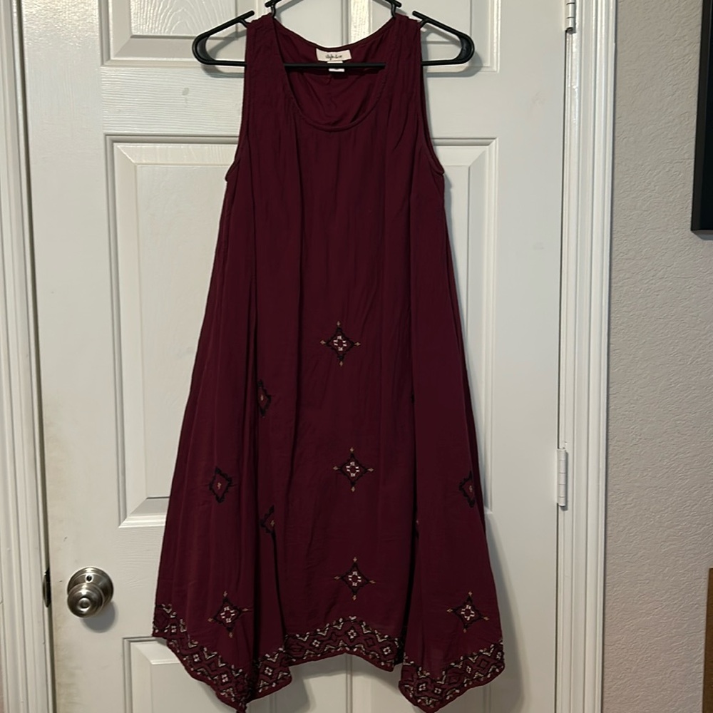 Style & Co Maroon Sleeveless Dress Size M